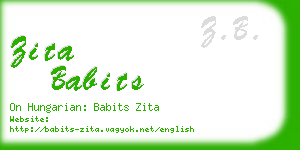 zita babits business card